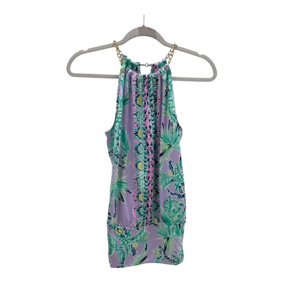 Lilly Pulitzer Bowen Halter Top Soleil Pink Palm Paradise size XS - Picture 1 of 2
